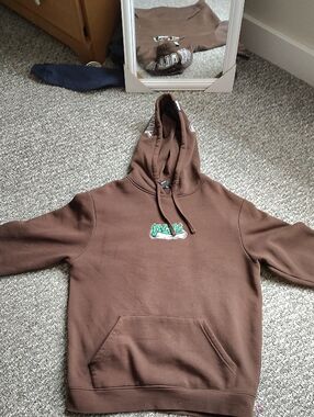 DGK Brown Crewneck Hoodie with Green Logo